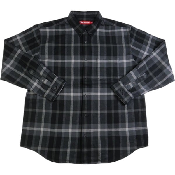 Size【L】 SUPREME シュプリーム 23AW Plaid Flannel Shirt Black 長袖