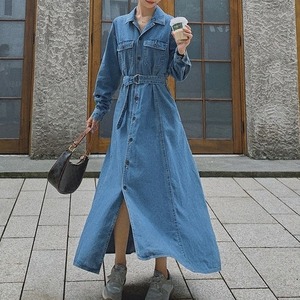 高身長女子のために コート代わりにもなるマキシ丈のデニムワンピース Sunny S Room