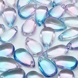 【6個】ドロップガラスチャーム/コネクター /ガラス/ビーズ/しずく