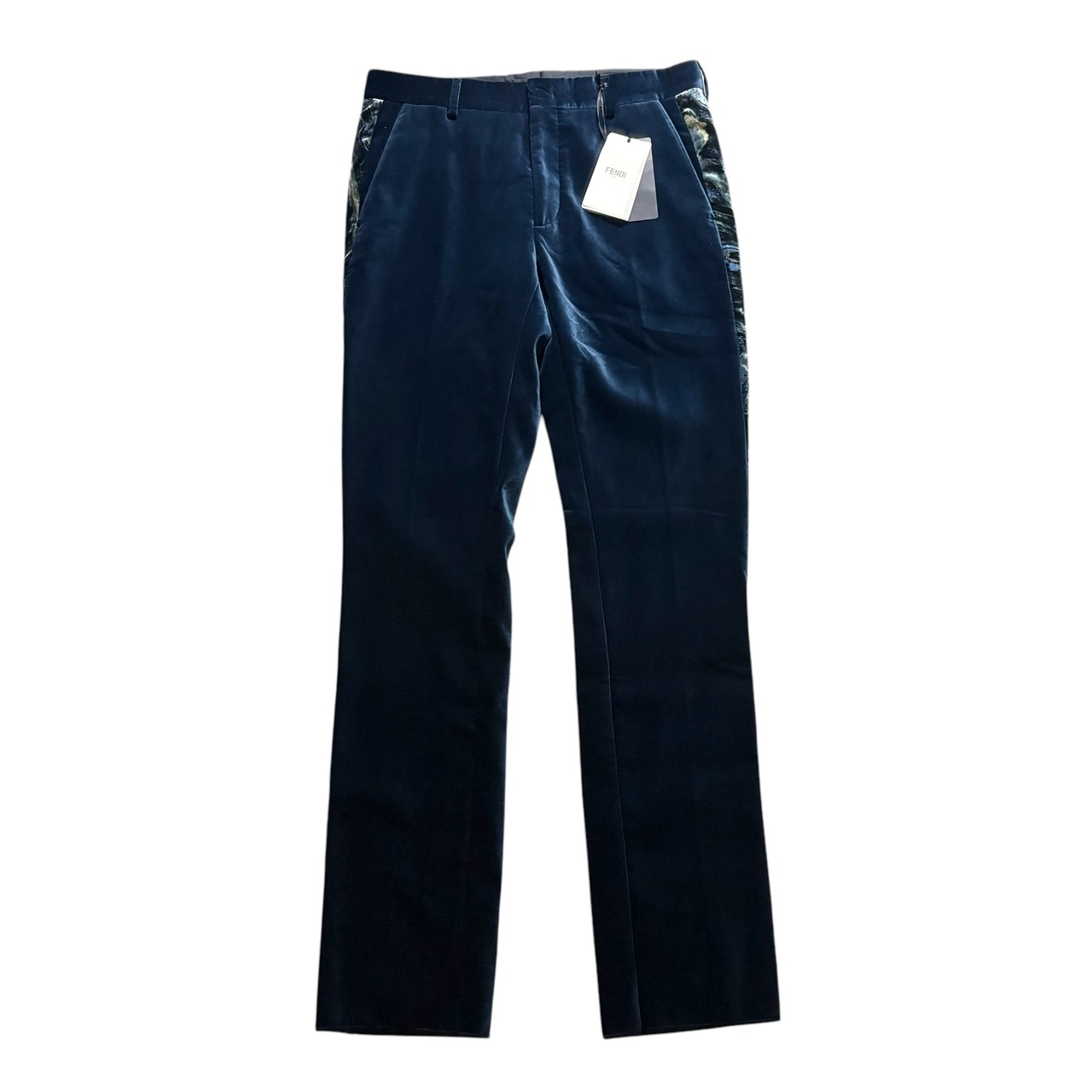 nos FENDI side marble line velvet slacks