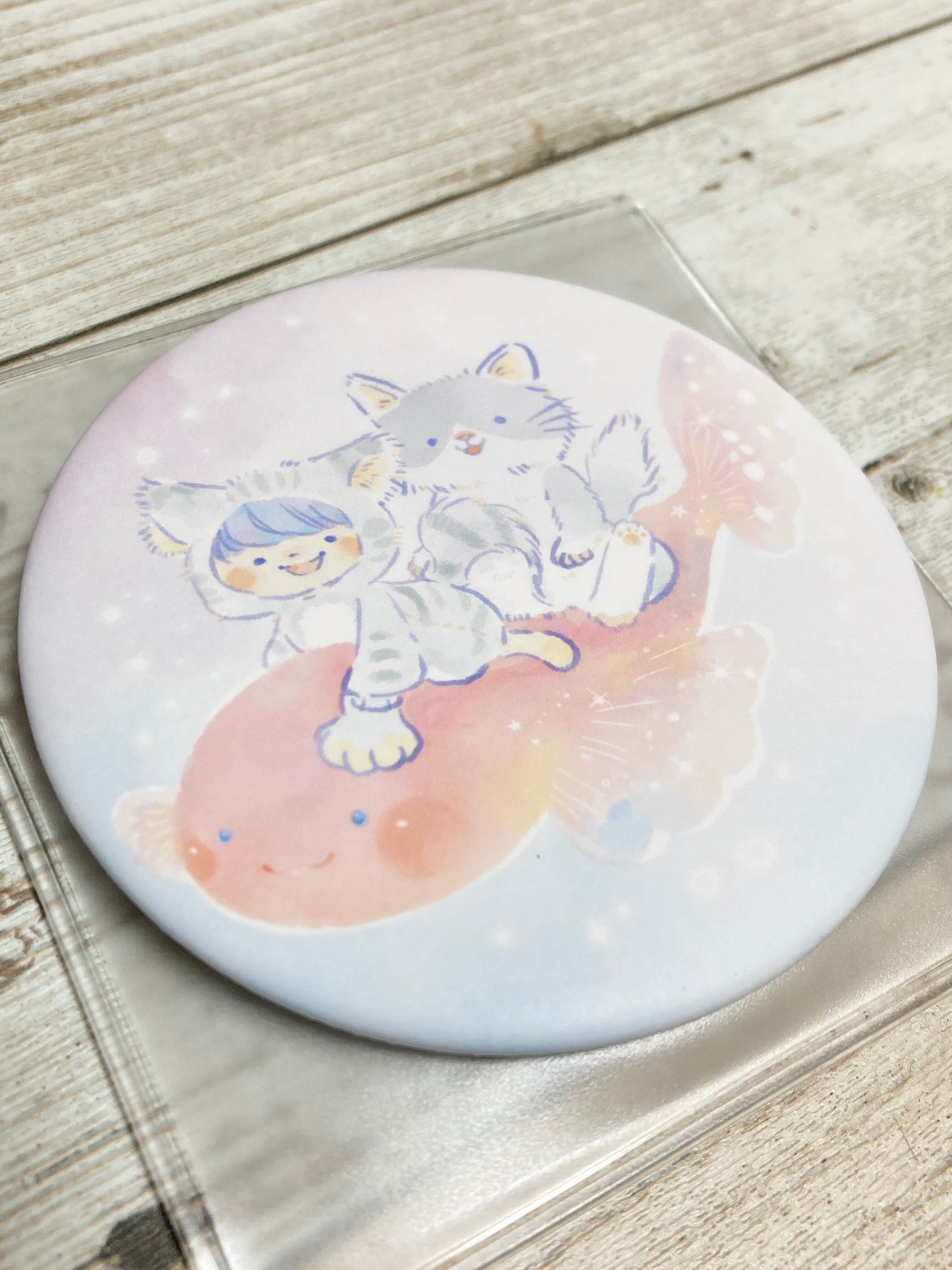イラストコンパクトミラー◎なりきり猫の水中大冒険