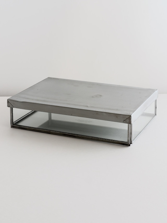 ガラスボックス リサイクルスチール ジュエリー ダブル / Glass Box with Recycle Steel Lid Jewelry Double PUEBCO