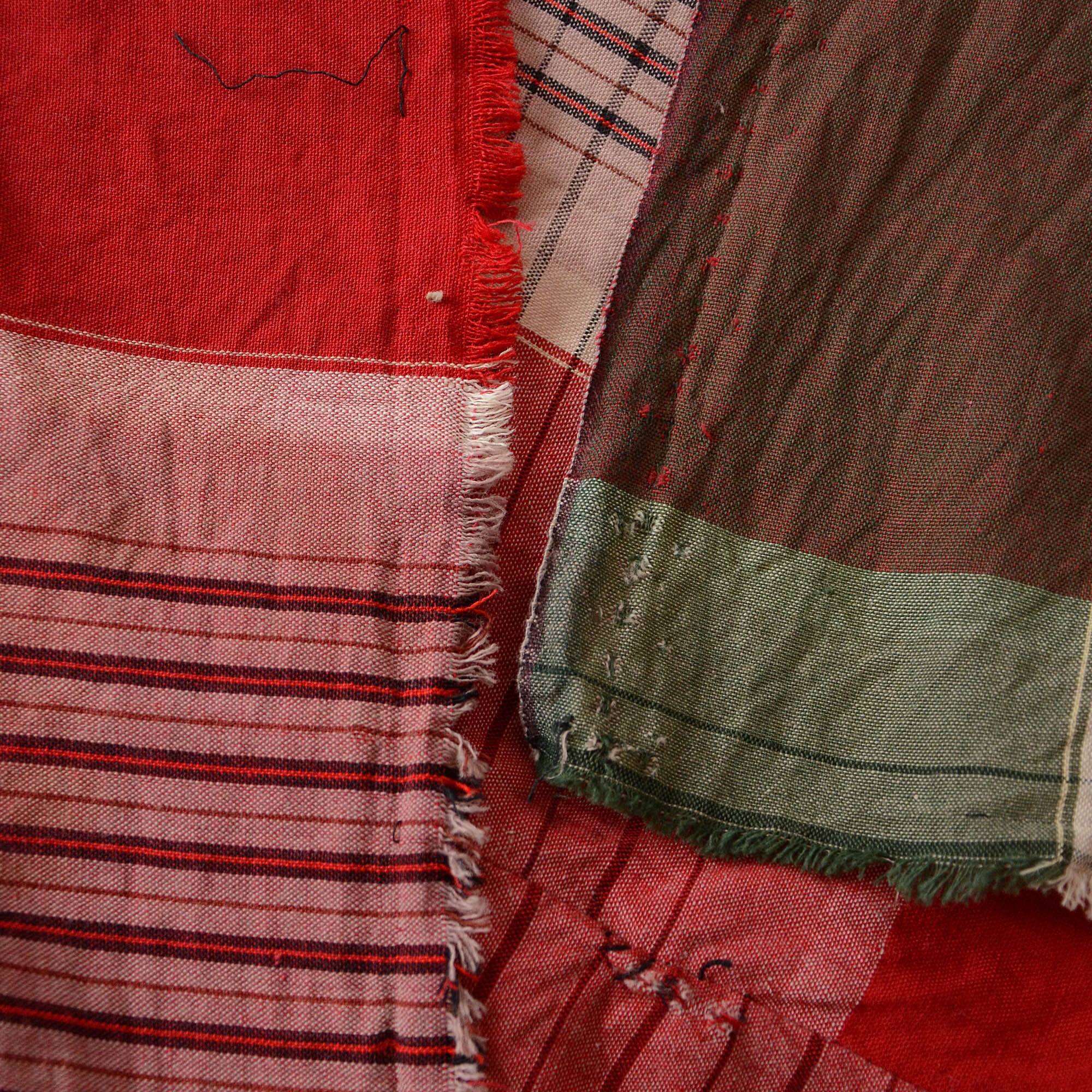 古布 木綿 布団皮 リメイク素材 格子模様 ジャパンヴィンテージ 昭和