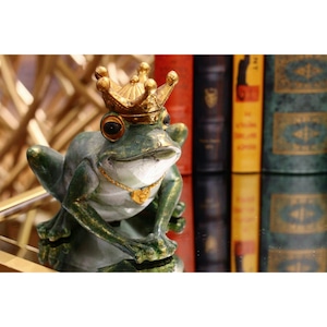かえるの王様オブジェ/アンティーク蛙の置物/カエルオブジェ　C0pernicus