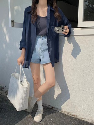 シンプルビッグシャツ　AJ22085-718