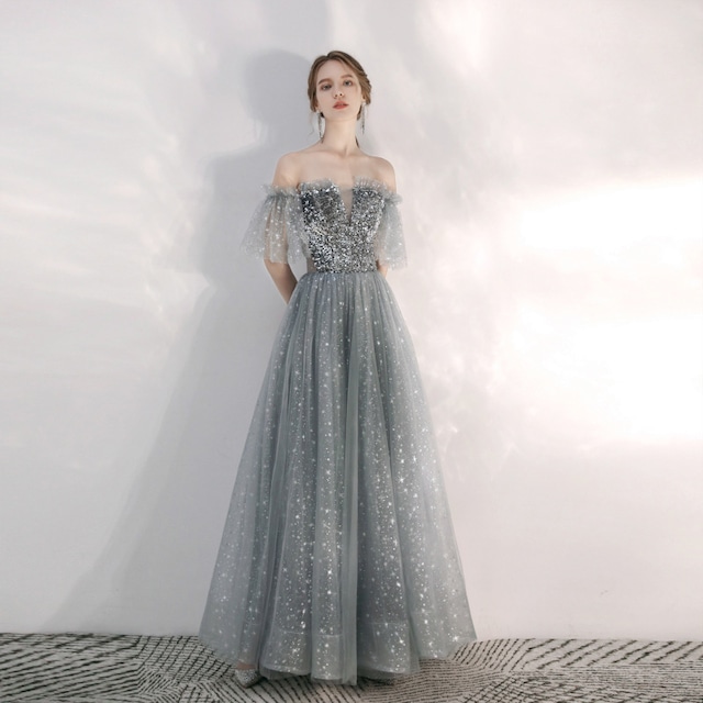 【カラードレス】大きいサイズ 小さいサイズ カラードレス グレー グラデーション 結婚式 挙式 袖なし ウェディングドレス 20代 30代 40代  シンプル  フォーマルドレス ロング  カジュアルウェディング  フォトウェディング ドレス 前撮り 後撮り 結婚式写真 ナチュラル ウェディング ガーデンウェディング 少人数ウェディング 二次会 お色直し レストランウェディング リゾートウェディング