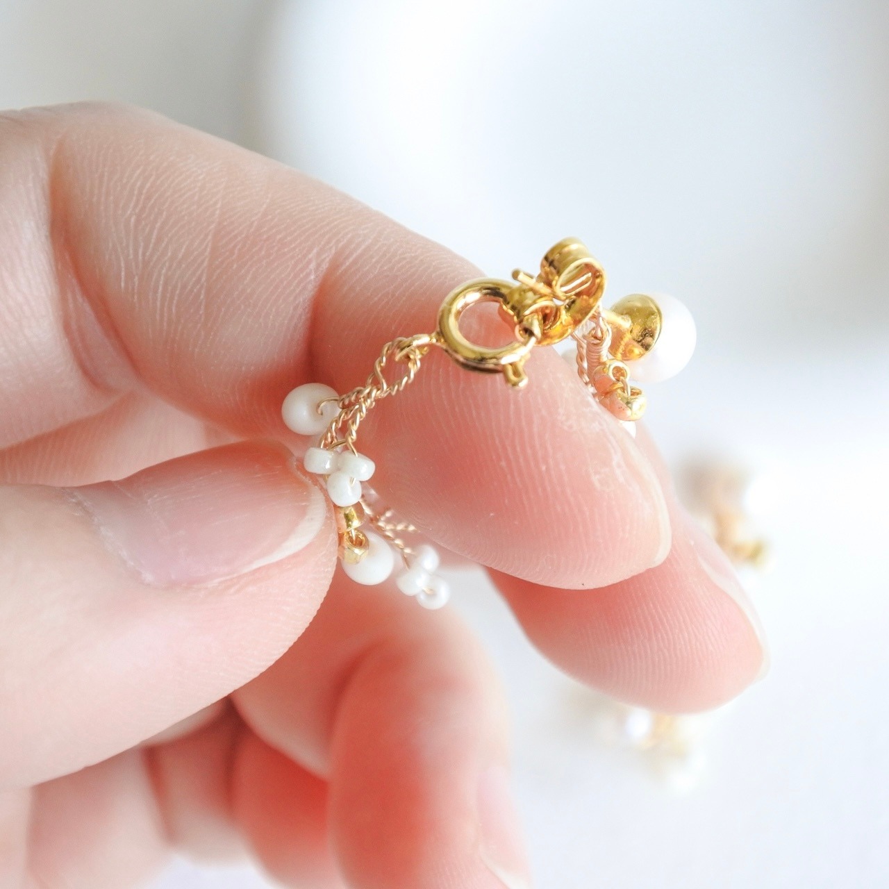 結わい　-瞬き-　【①結わい（両耳）】小枝耳飾り　ワイヤーアクセサリー