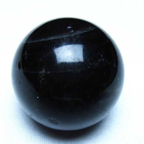 黒水晶 モリオン 丸玉 36mm スフィア 置物 原石 141-7441