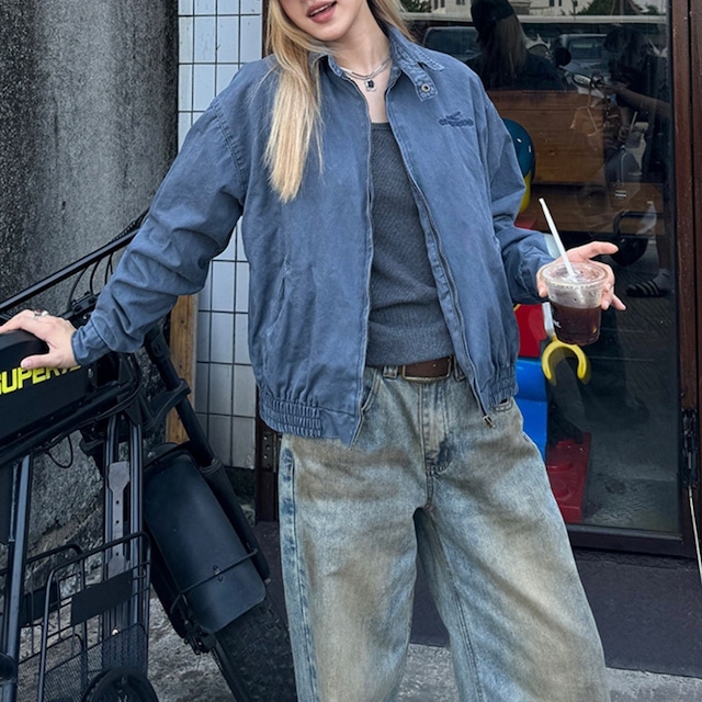 ロゴポイントジップライトブルゾン R00919