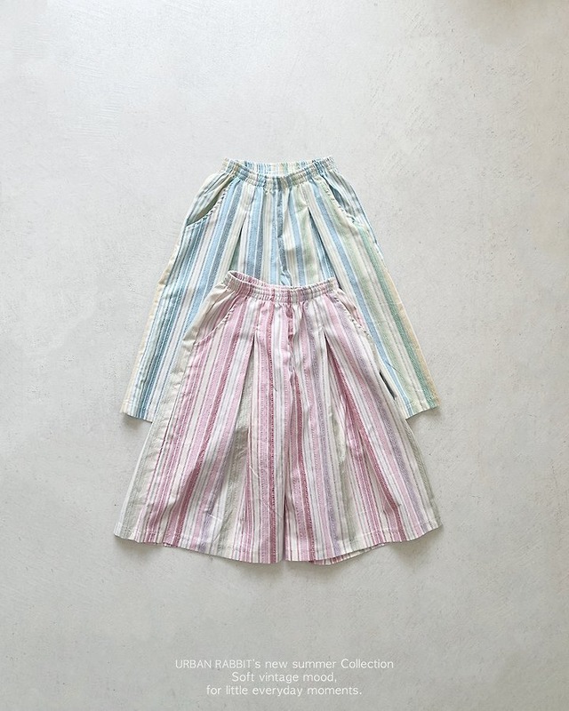 【取寄】urban rabbit｜lollipop stripe wide pants｜ロリポップボーダーワイドパンツ｜XS-JM｜kids&jr｜26 summer 2nd