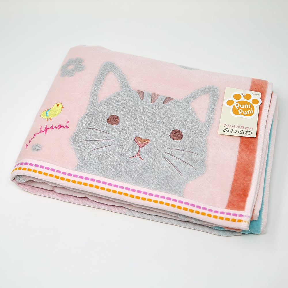 猫バスタオル(やわらか無撚糸もちぷに) | マスノヤ衣料品店・マスノヤ