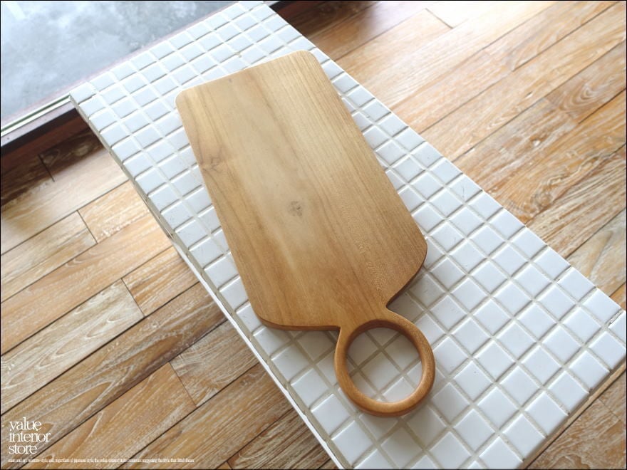 チーク無垢材 カッティングボード40N まな板 キッチン用品 一枚板 調理器具 天然木 ナチュラル 天然オイル仕上 40cm×17cm