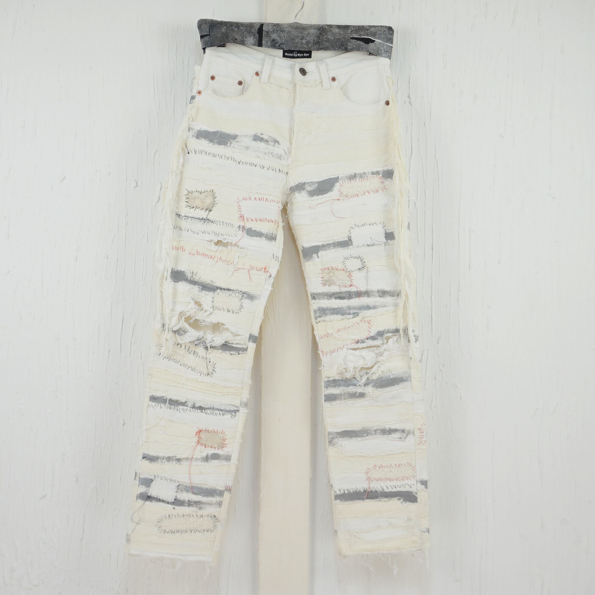 TN21AW102 JIKKENPANTS CRUST PANTS color:WH リメイク クラストパンツ