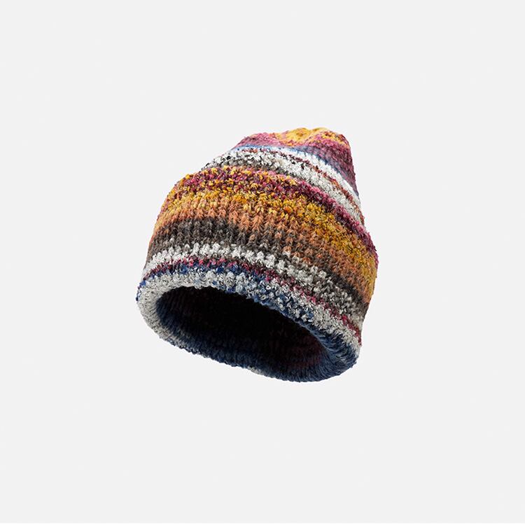 ★RAINBOW STRIPED WOOL HAT　　　A0827