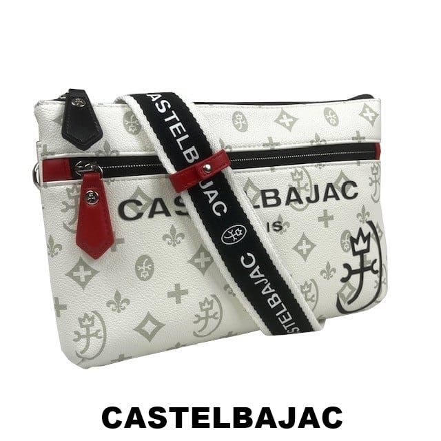 カステルバジャック CASTELBAJAC エンボス加工薄マチショルダーバッグ