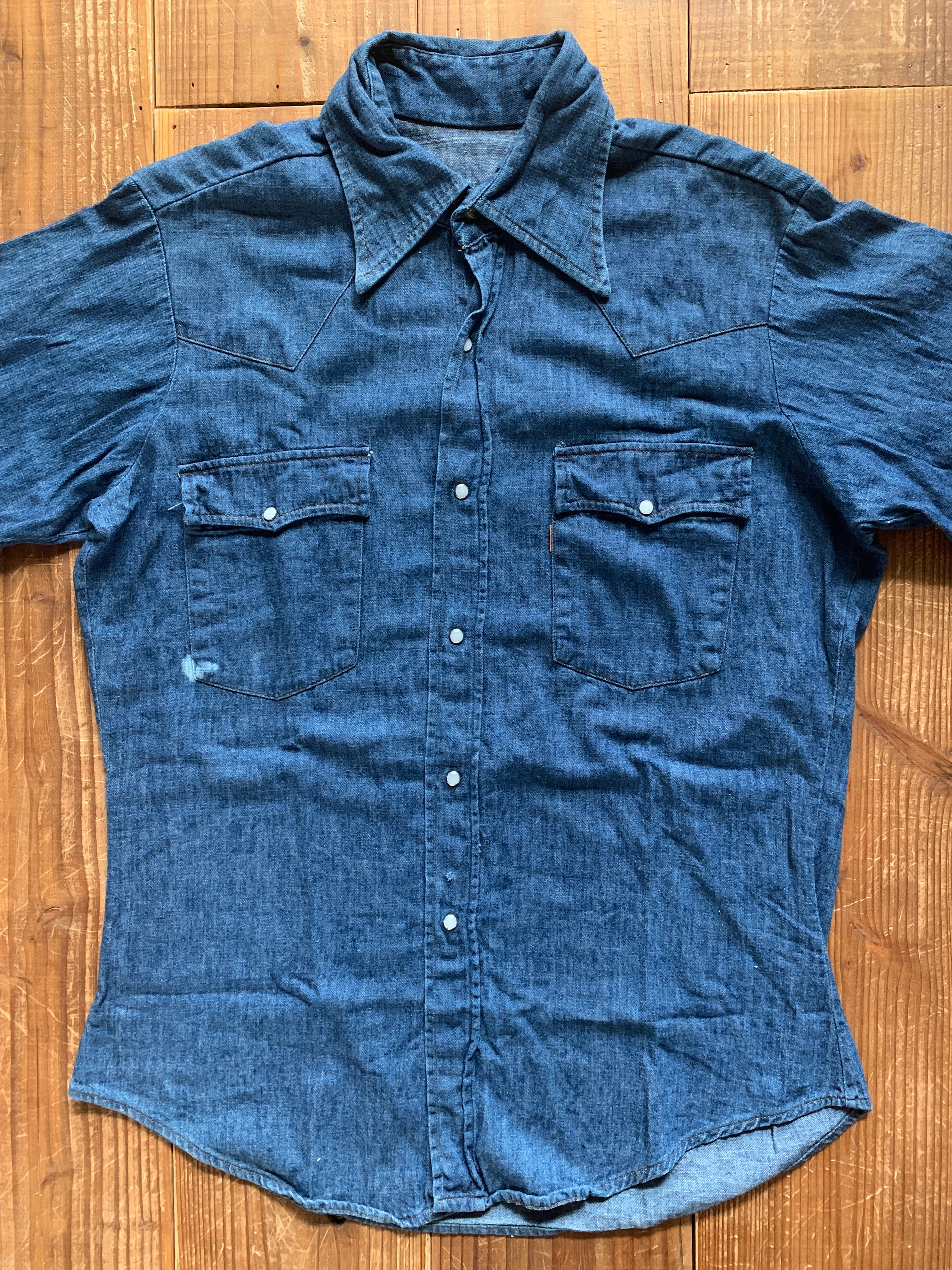 70's Levi's 60649-1117 デニムウエスタンシャツ オレンジタブ  USA製