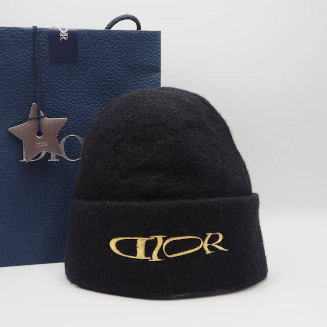 DIOR ロゴ ニットキャップ 帽子 ブラック ウール カシミヤ ディオール 付属品付き