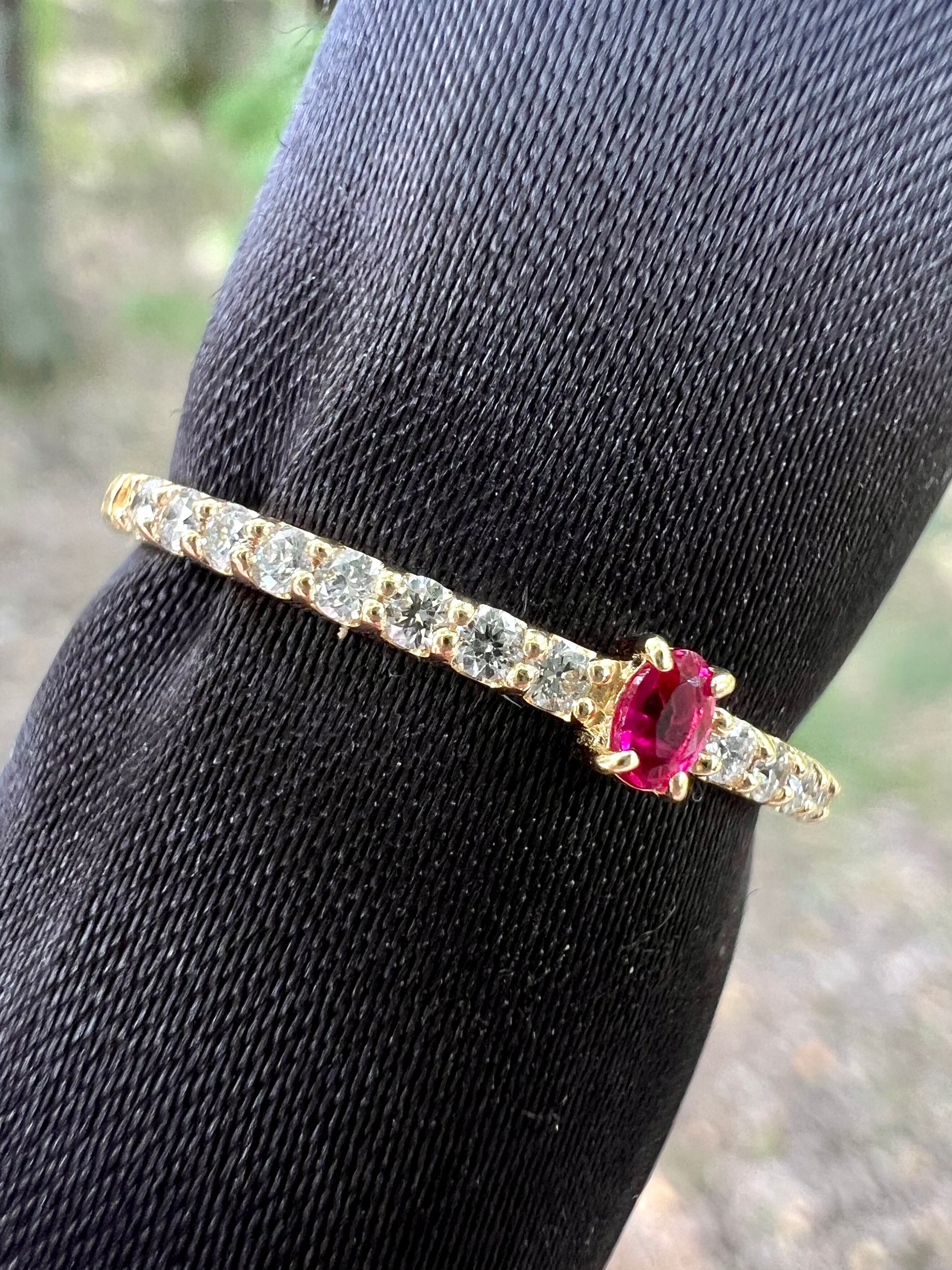 NO OIL 希少！レッドベリル K18ダイヤモンドリング H&C Diamond使用