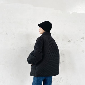 Quilting volume sleeve coat (black)