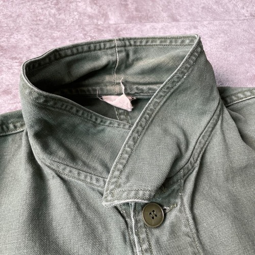 60-70s SONORCO 刺繍タグ グリーン コットンツイル フレンチワークジャケット 詳細写真13