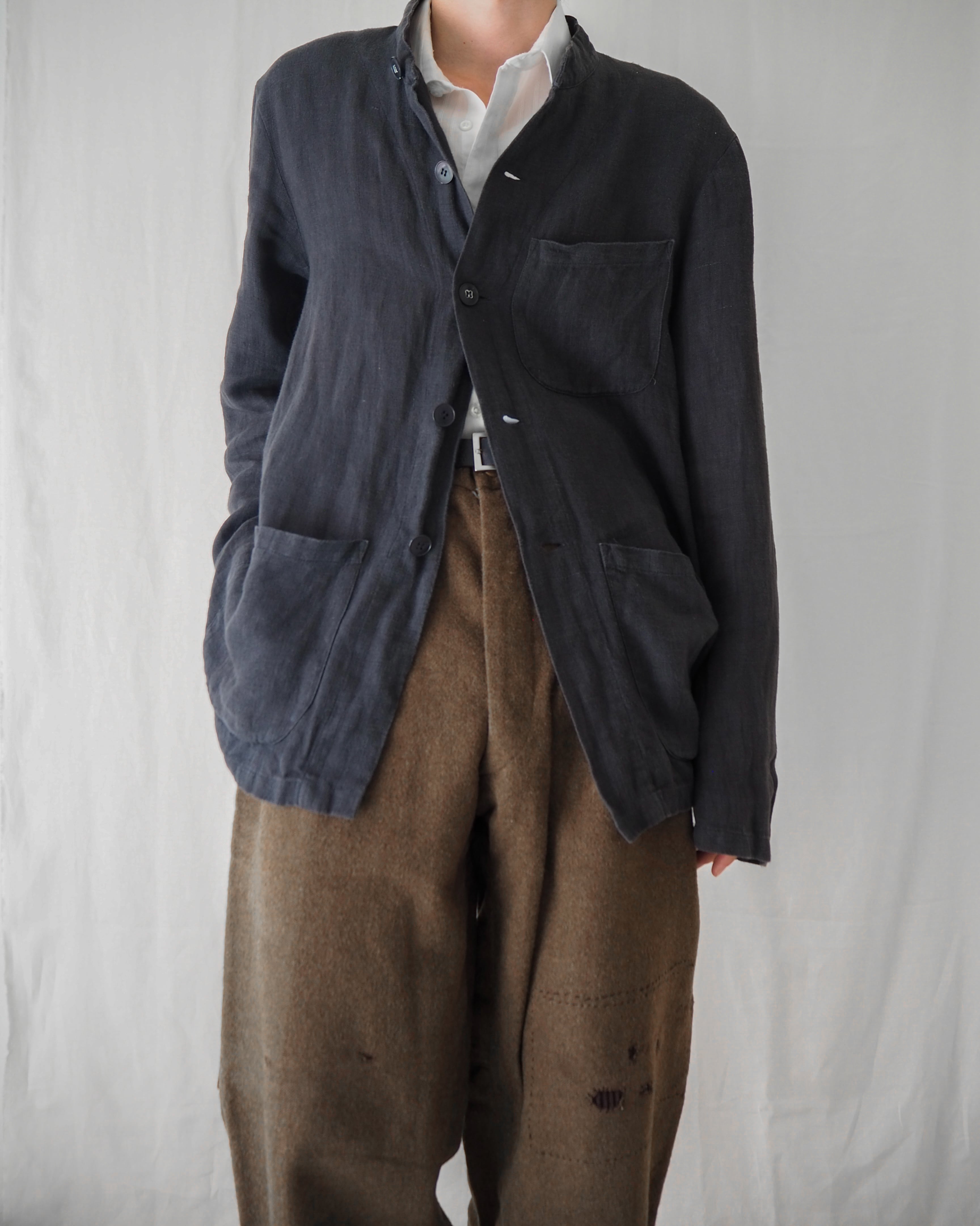 90s agnes b. homme paris Linen Chore Jacket | coco