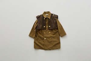 【22AW】eLfinFolk(エルフィンフォルク)Fox Knights trench coat khaki（110/125)　コート アウター