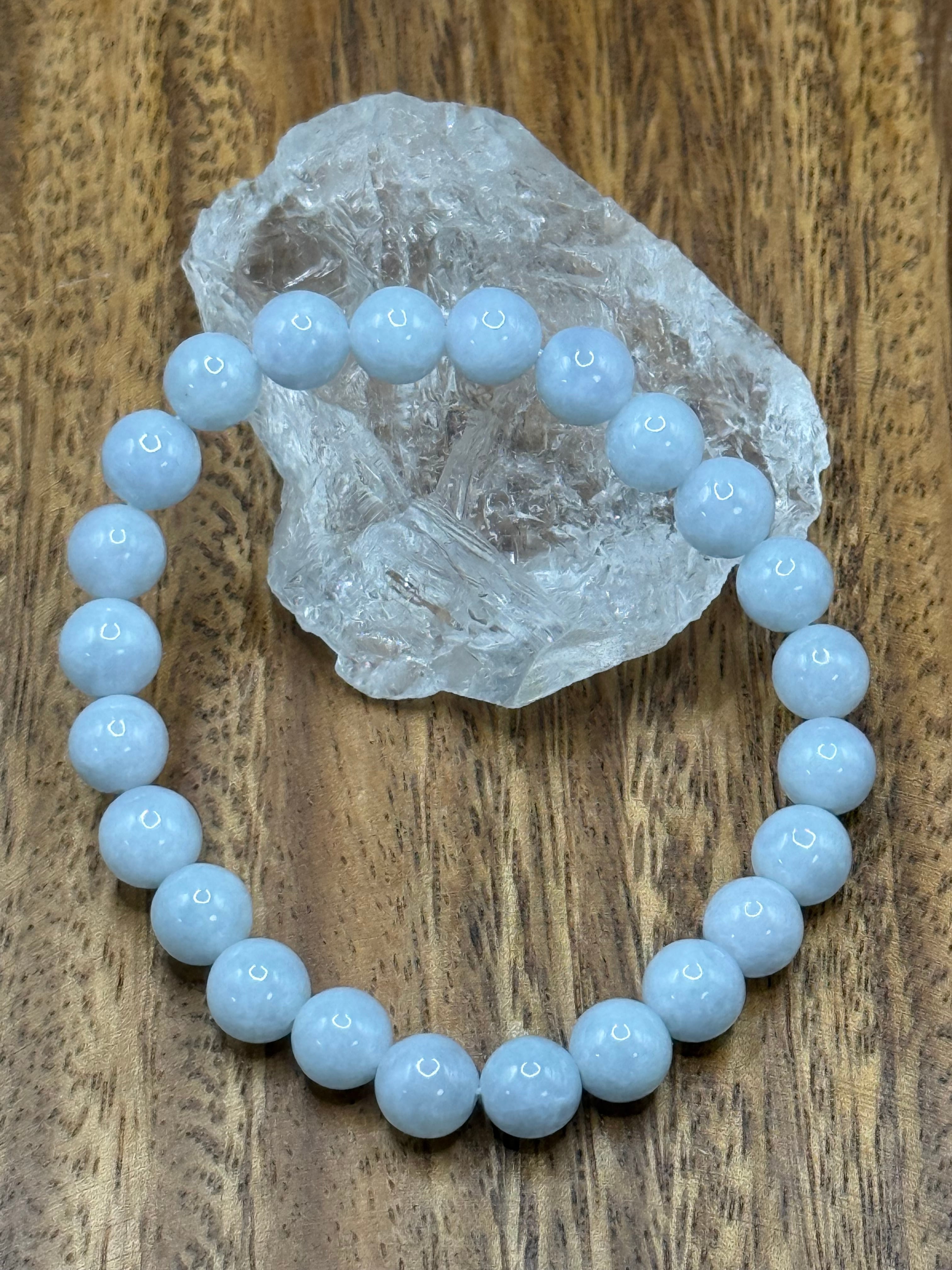 ミャンマー産ラベンダー翡翠 ブルー系 7.5mm. 031