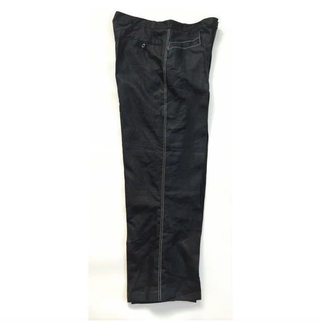 AU MOLINEL ブラック リネン マキニョン ワーク パンツ Black Linen Maquignon Work Pants | stock  751