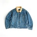 【Wrangler】90's Corduroy Collar Denim Jacket Boa Lining Blue XL
