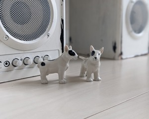 【ミニチュア陶器】 Miniature Bull Terrier~stand①~