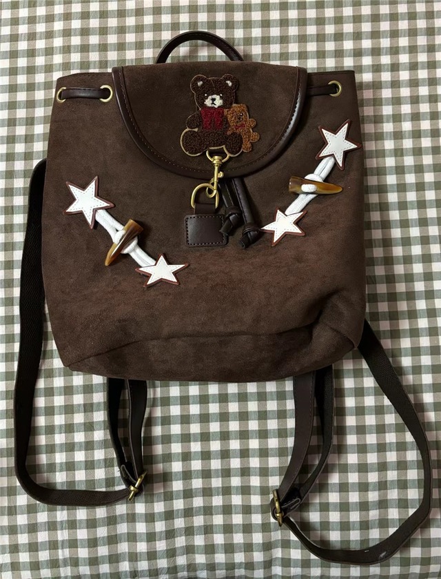 Hottieオリジナル秋のブラウン熊＆星バックパック