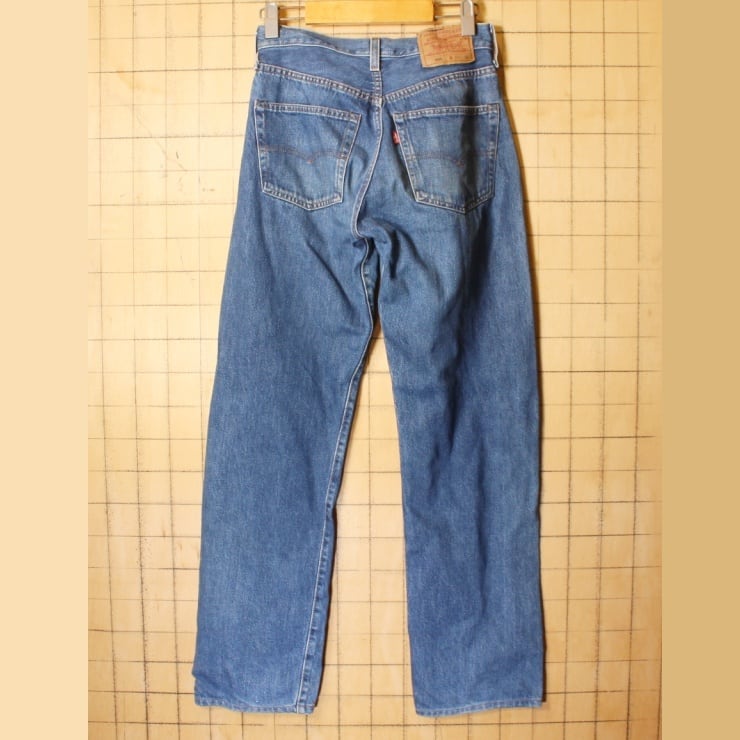 90s USA製 Levis リーバイス 501 ブルー ジーンズ デニム パンツ W29 バレンシア工場 赤耳 For over 110 Years  110周年記念 アメリカ古着　090821aw199