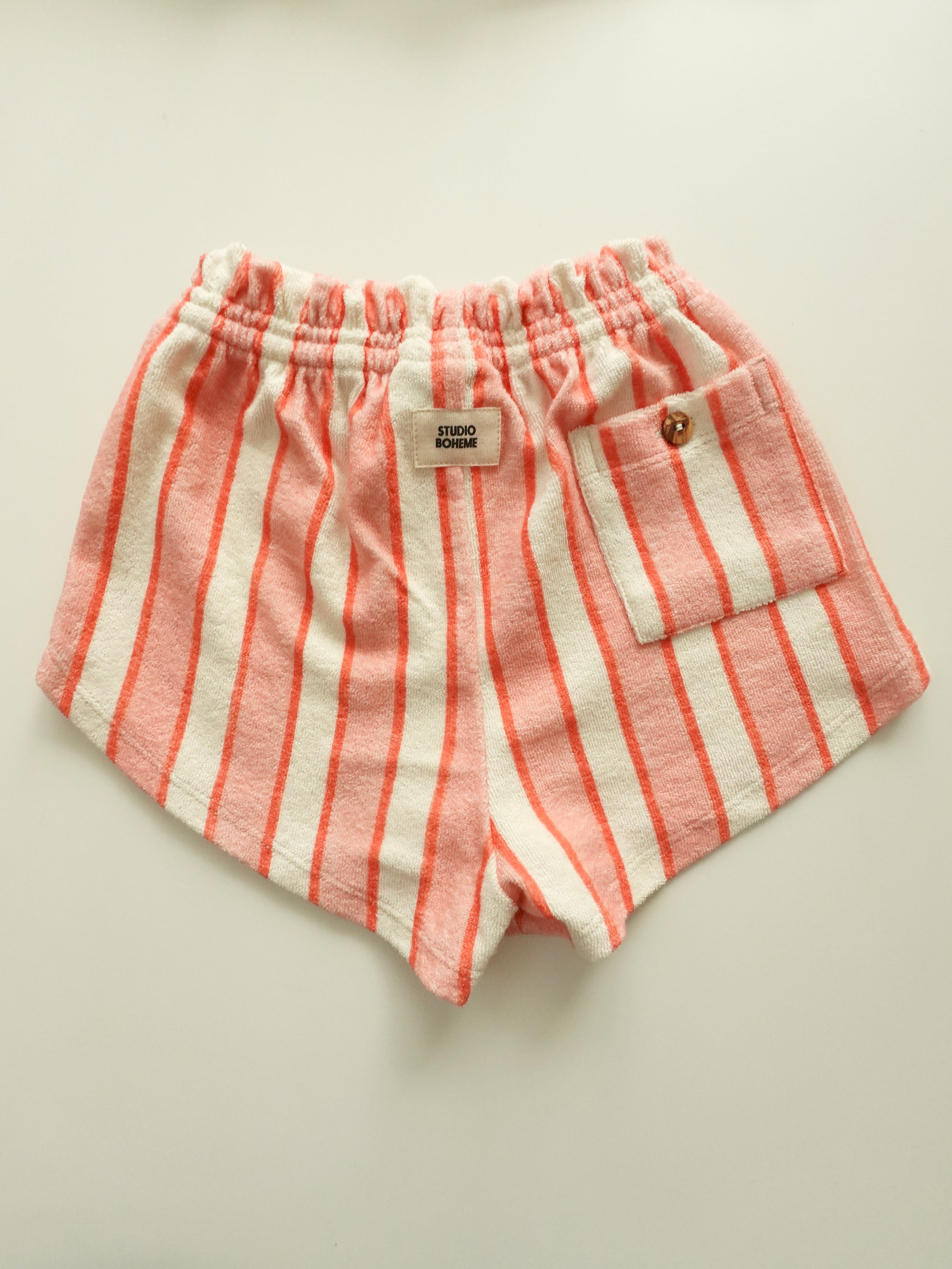 送料無料 STUDIO BOHEME/SHORTS GEORGY - PINK / RED STRIPES