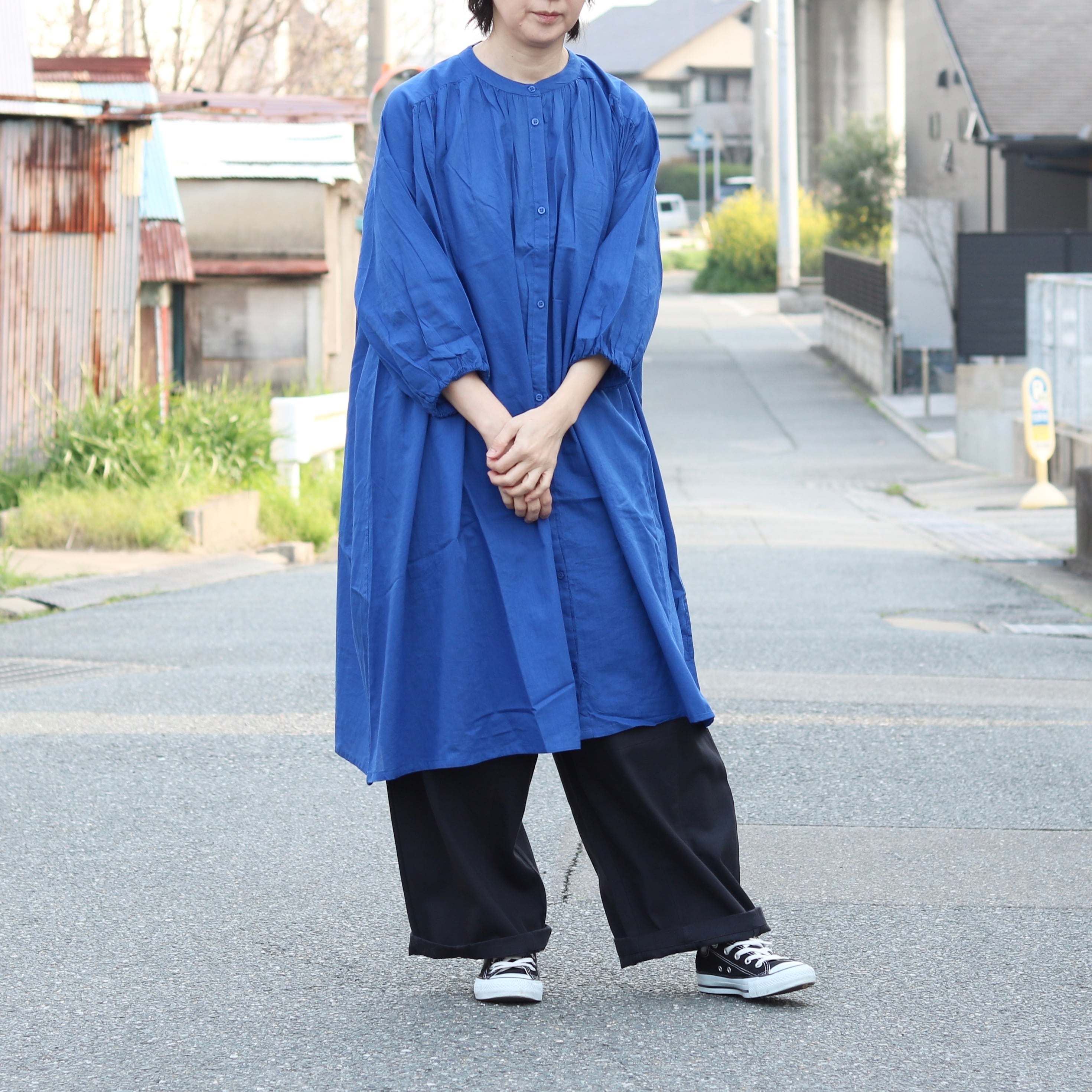 スリークォータースリーブ ギャザーワンピース | Zakka so-la