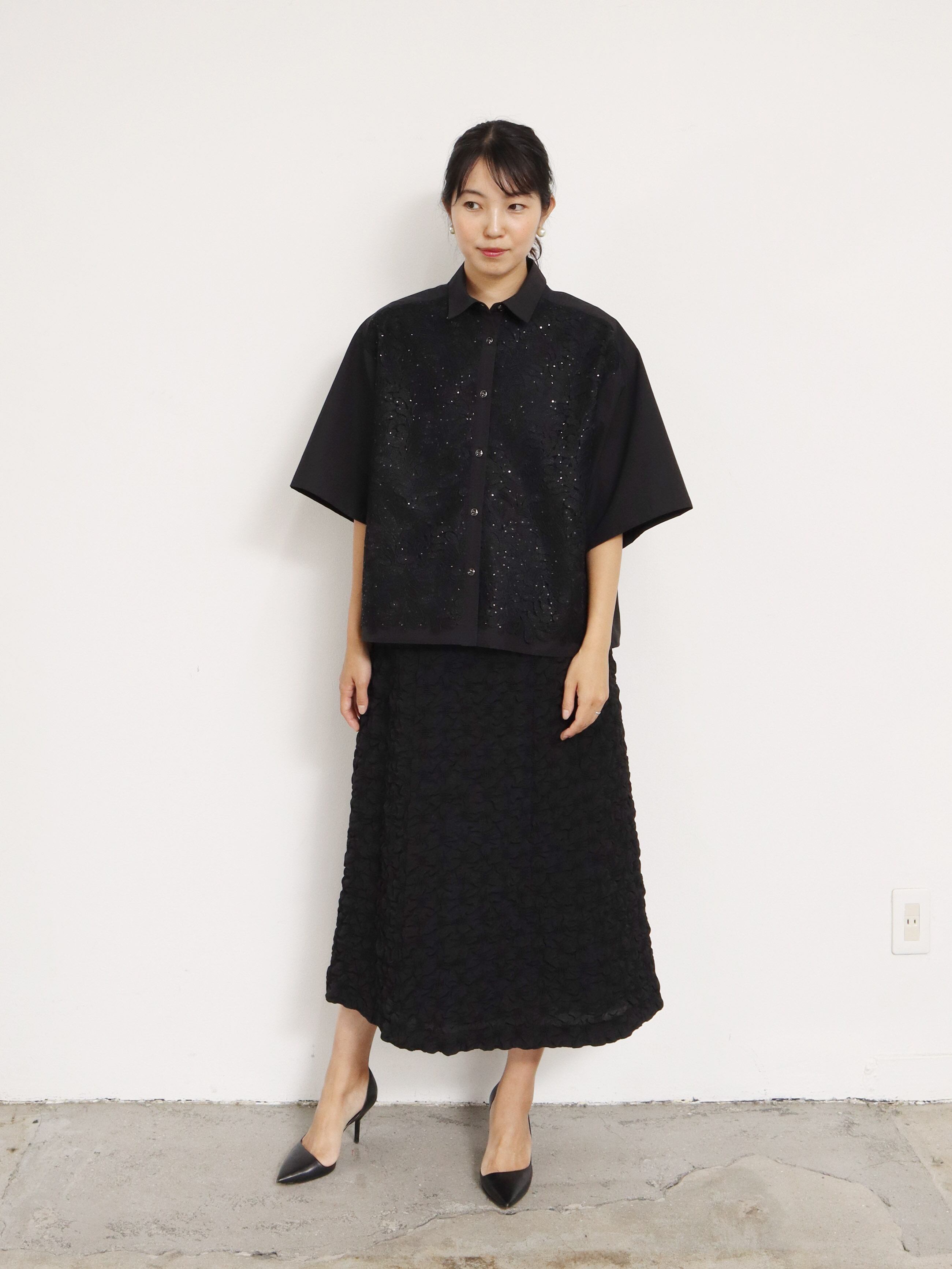 PANORMO パノルモ LACE NOTES SHIRT ブラック