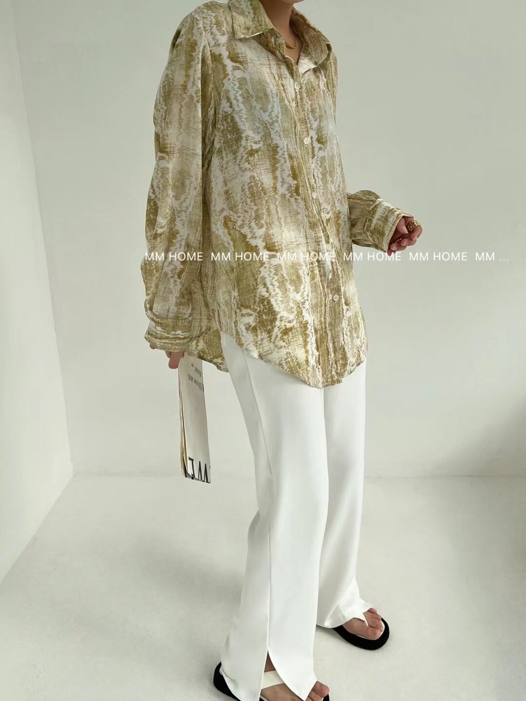 シースルー柄シャツ　AJ42441-820