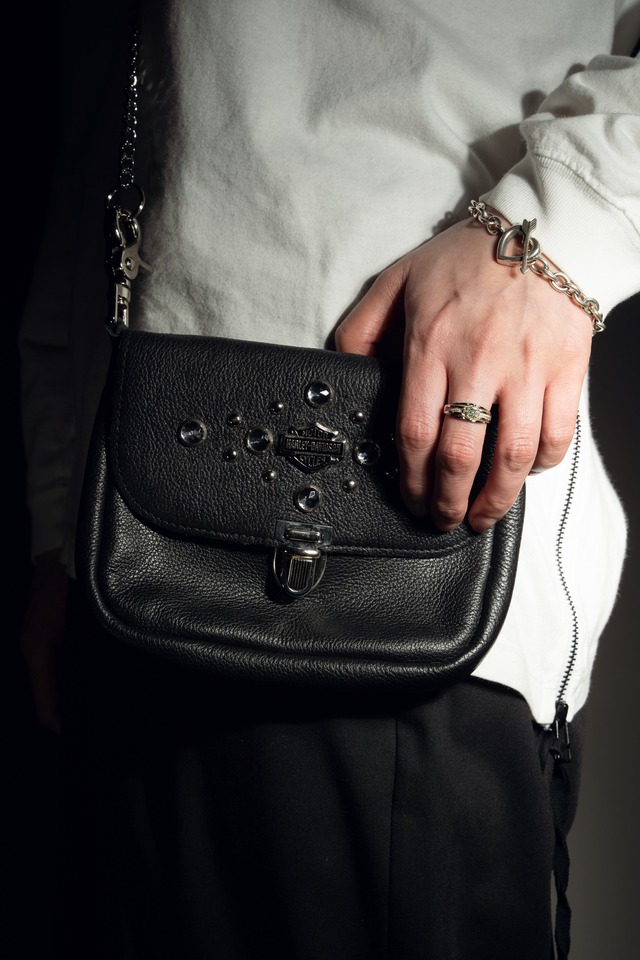 90s HARLEY-DAVIDSON® Official Studded Leather Mini Shoulder