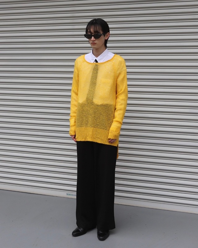 Mesh long length front drop knit