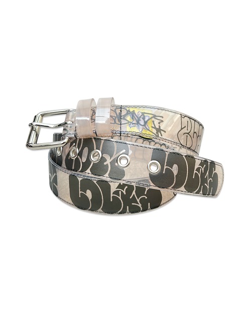 Lolas hardware × Blue Boyz Throw Up PVC Belt DIRTY CLEAR