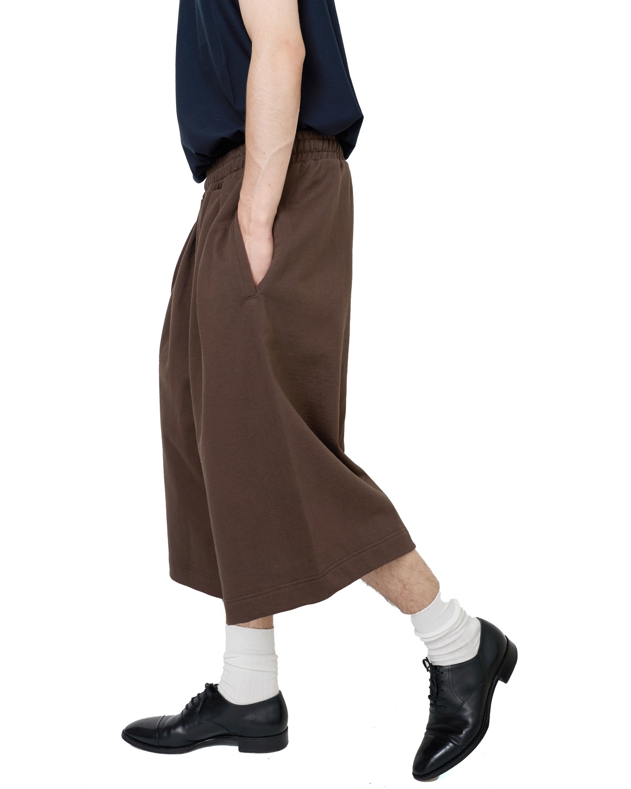 ROTOL "Double Tuck Hakama Sweat Shorts〔BROWN〕"