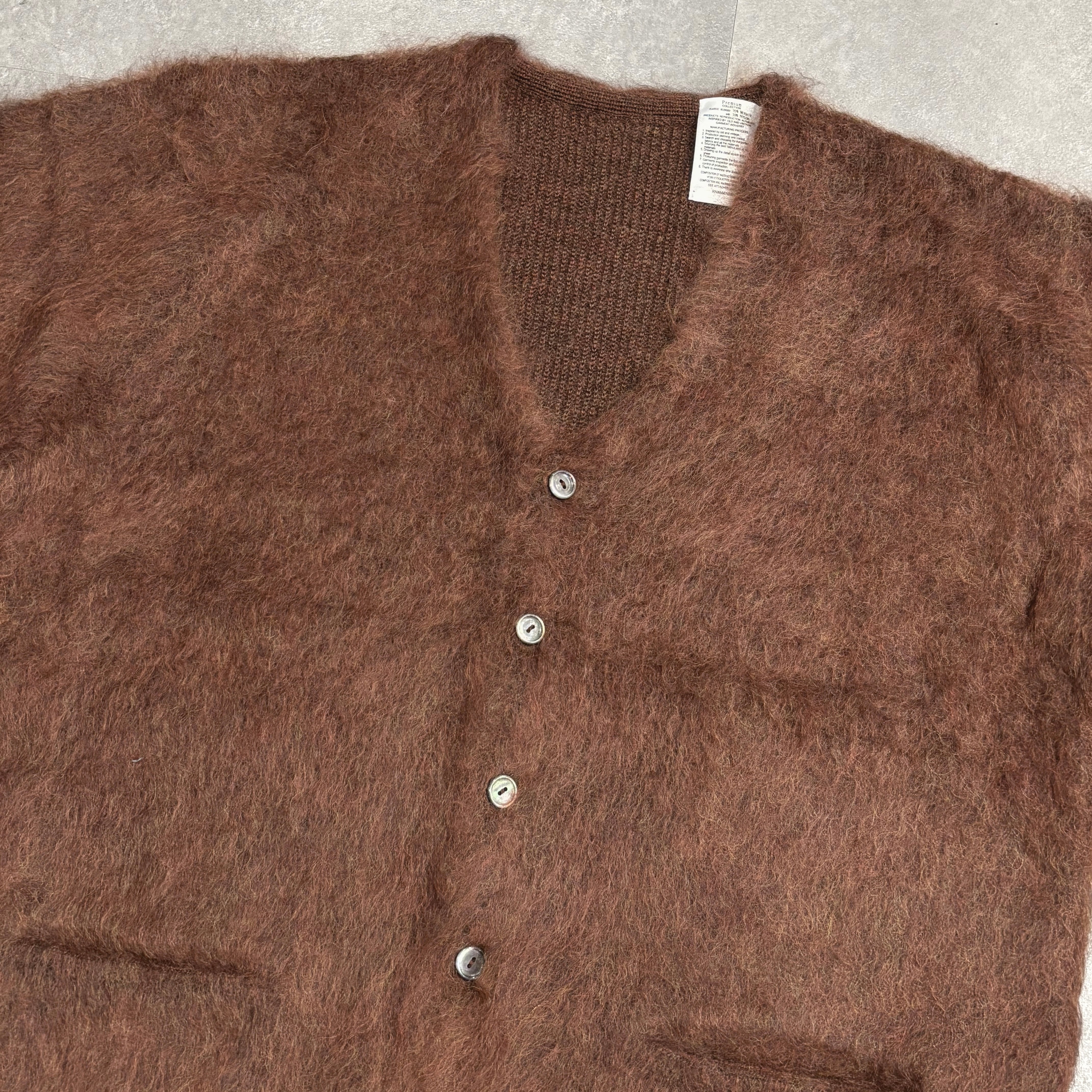A.R.P.®︎ Premium Classic Mohair Cardigan W/Pocket 42 - Mahogany