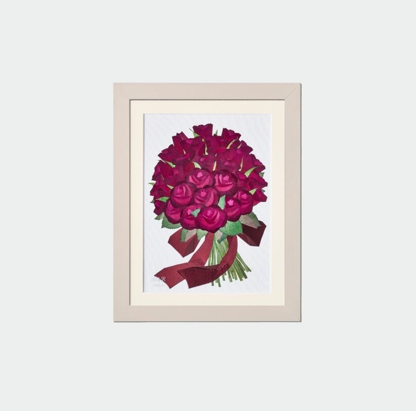 ウッドL ホワイト『受注商品・押し花』プロポーズ