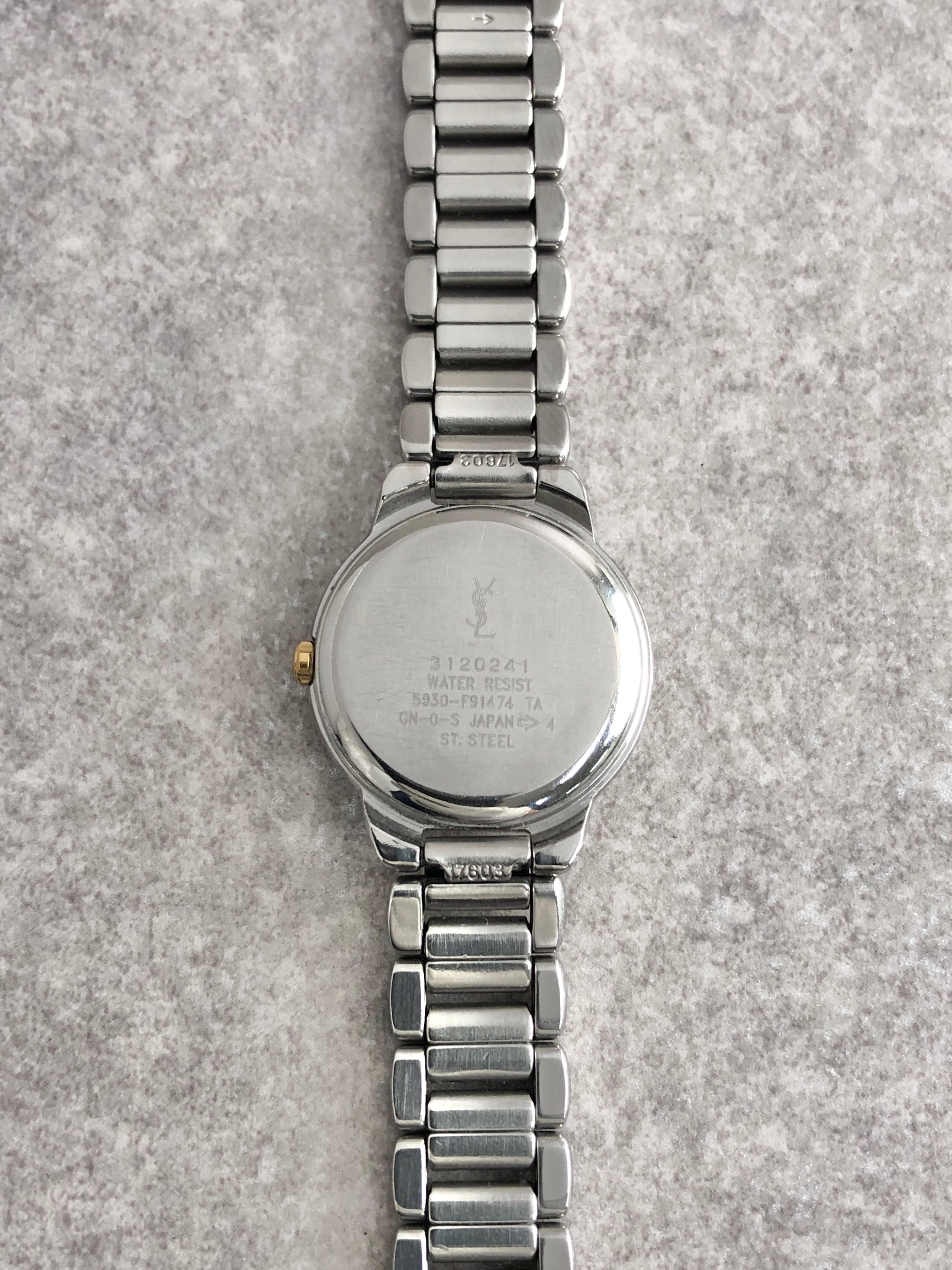 【稼働・精度確認済】イヴ・サンローラン  レディース 5930F91474 Yves Saint Laurent イヴ・サンローラン 腕時計 シルバー ネイビー YSL