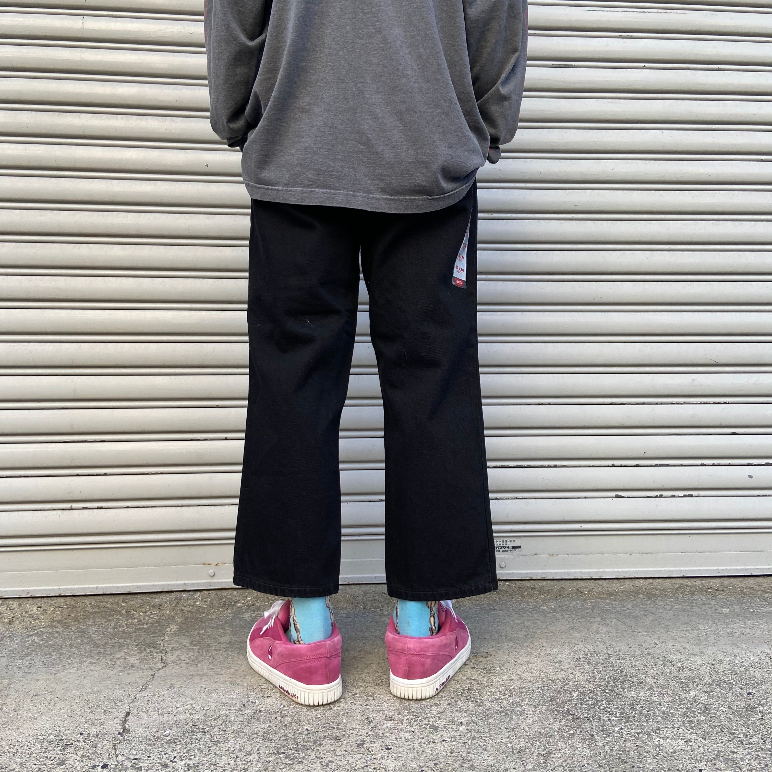 送料無料』90sデッドストック Levis 550 HUSKY 半端丈ブラックデニム 