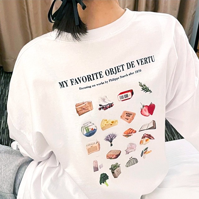 Y-2019　FAVORITEプリントTシャツ　ホワイト　0211