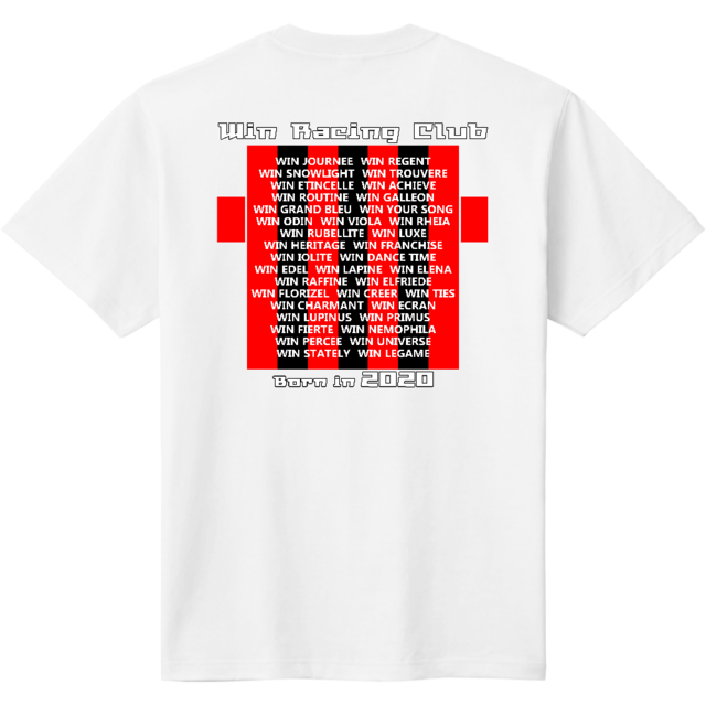 ウインrc 2歳馬 馬名tシャツ 勝負服柄 白 ウインレーシングクラブ公式ショップ ウインrc 2歳馬 馬名tシャツ 勝負服柄 白 ウインレーシングクラブ公式ショップ