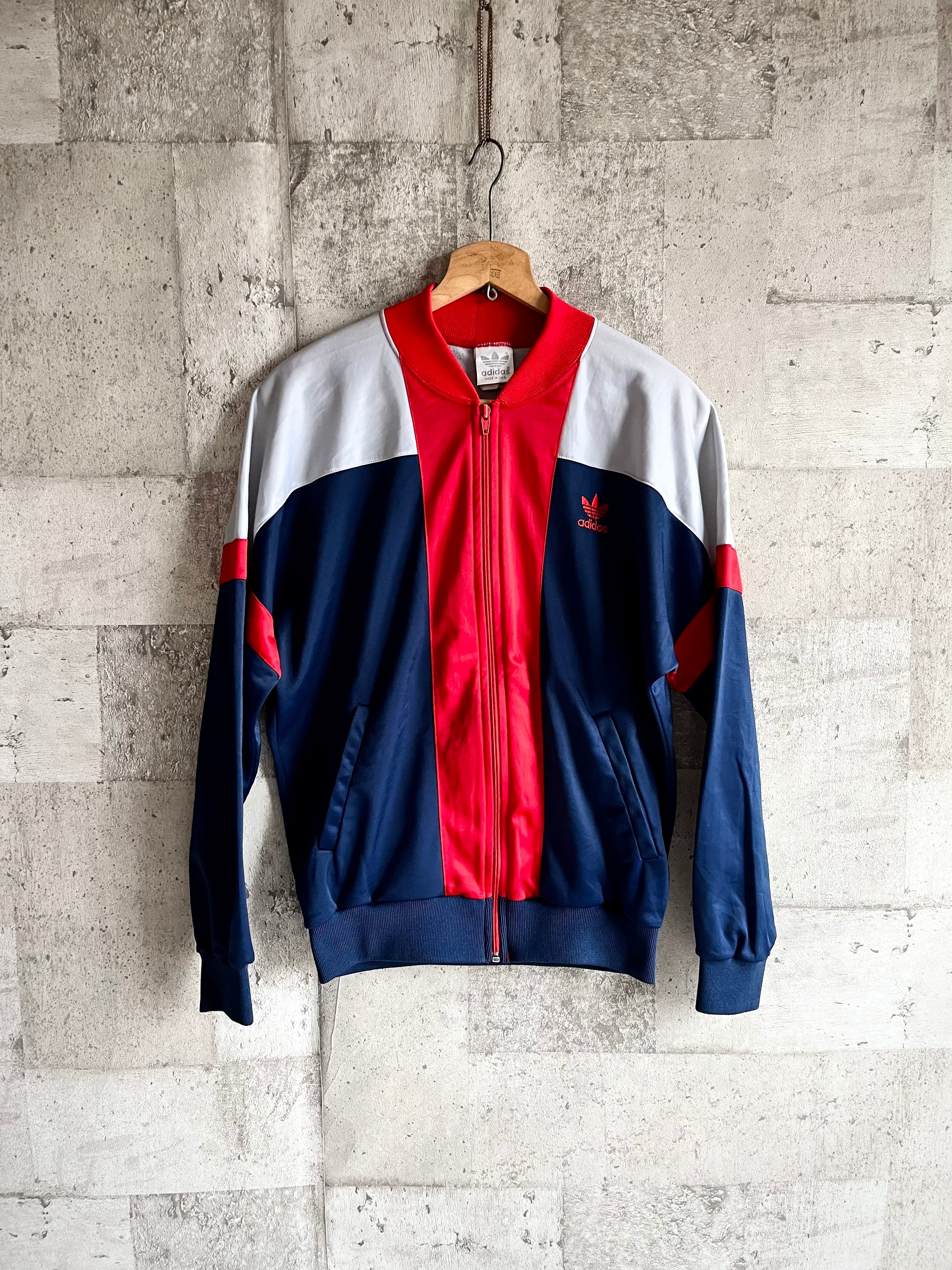 80s USA製 ADIDAS TRUCK JACKET TRICOLORE OLD VINTAGE アメリカ製