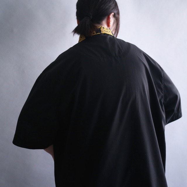 scarf pattern switching design 2XL loose h/s shirt
