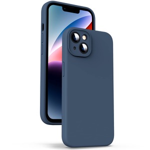 【人気】Supdeal iPhone 14 ケース 対応液体シリコン [耐衝撃] [柔軟TPU液体シリコン] [ソフトタッチ] [レンズの全面保護] [指紋防止] [落下防止] [滑り防止] 軽量 4層保護 アイフォン 14 スマホカバー 6.1インチ(ダークブルー)