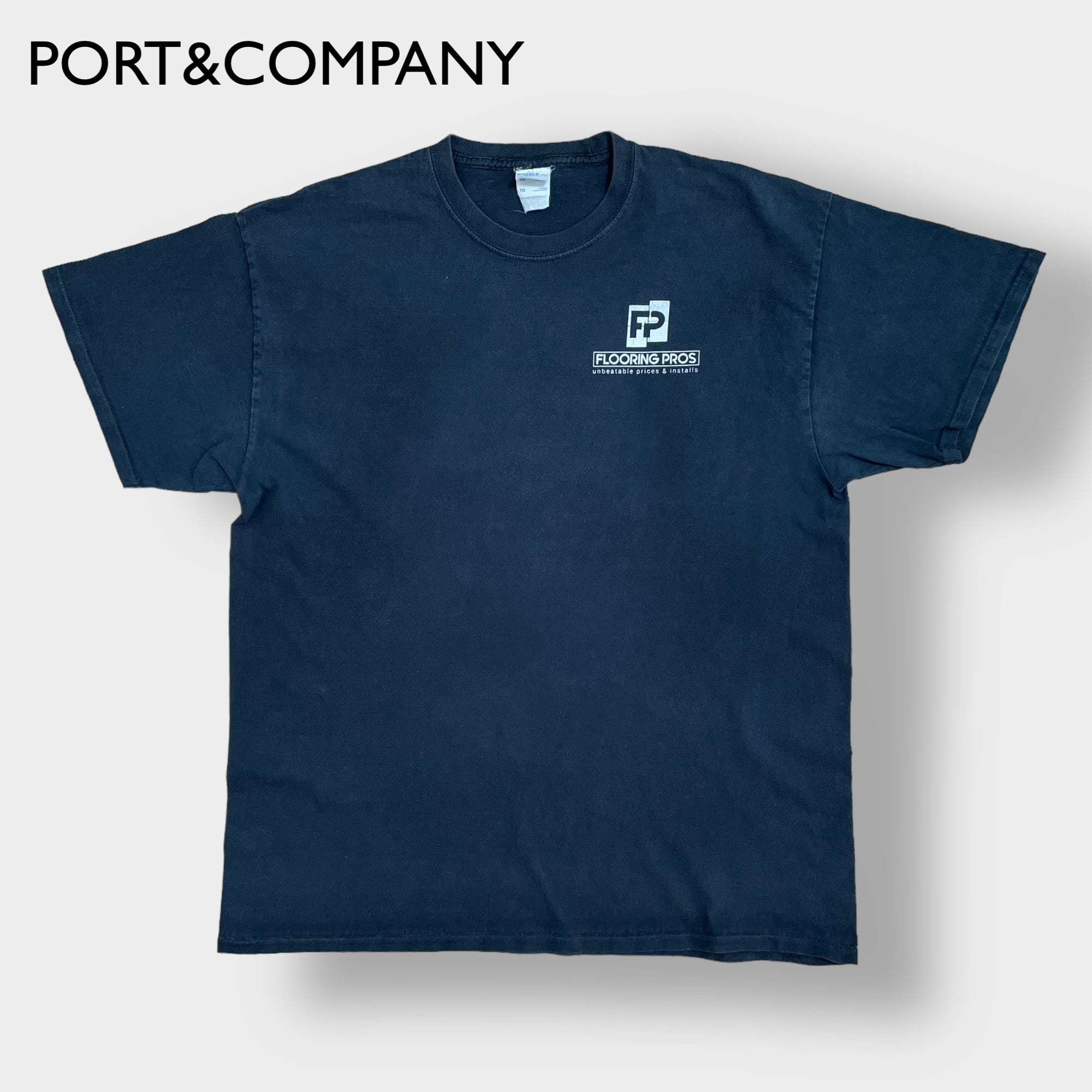 PORT&COMPANY】企業系 ワンポイントロゴ バックプリント Tシャツ 半袖 ...